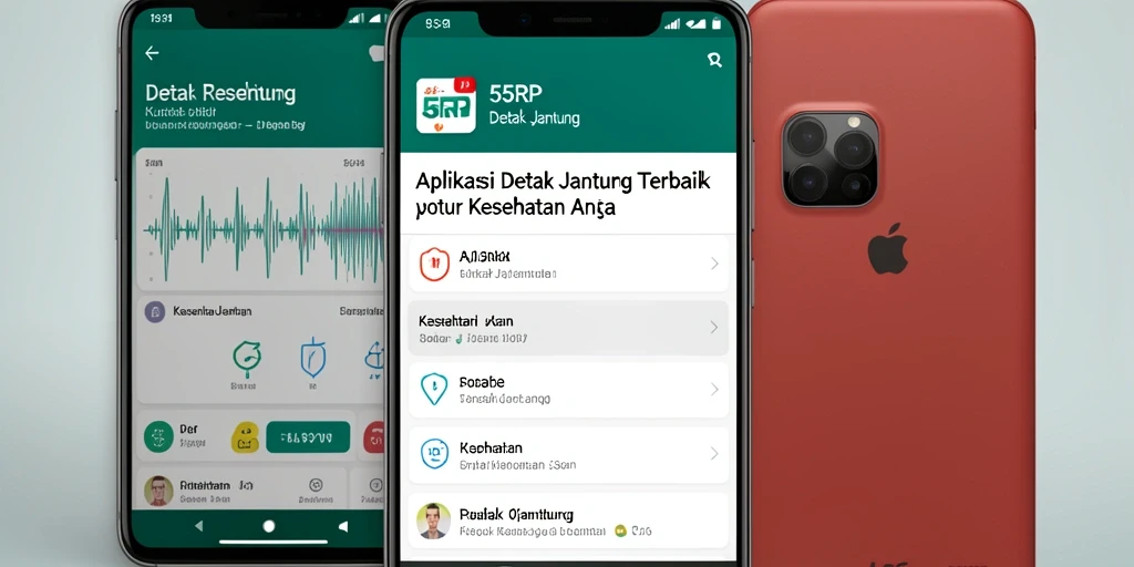 Antarmuka aplikasi Detak Jantung 55RP yang menarik dan informatif.