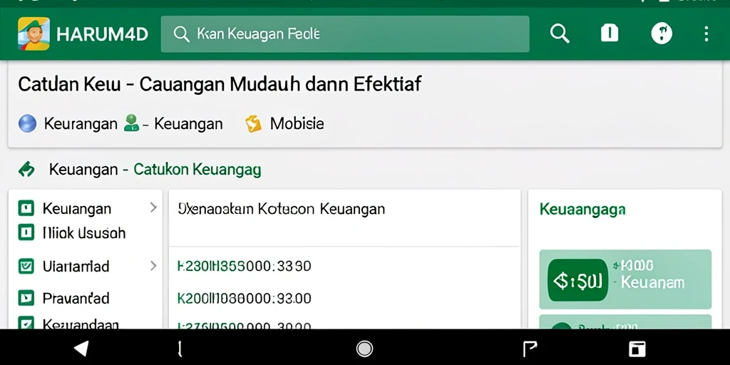 Antarmuka utama HARUM4D yang intuitif untuk Catatan Keuangan.