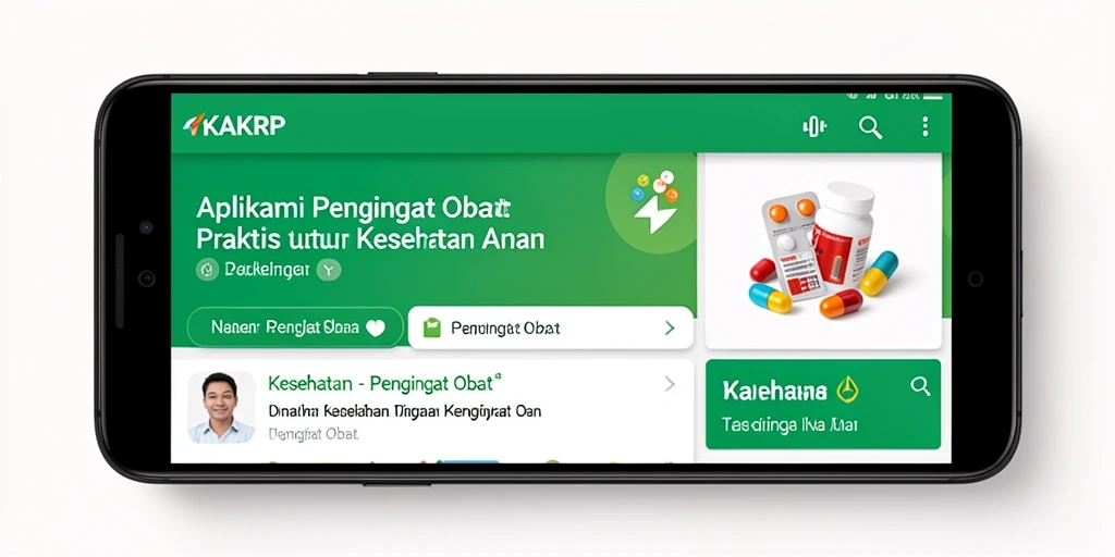 Antarmuka KAKRP yang intuitif untuk pengingat obat.