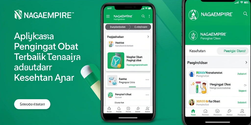 Antarmuka pengguna NAGAEMPIRE yang intuitif untuk pengingat obat.