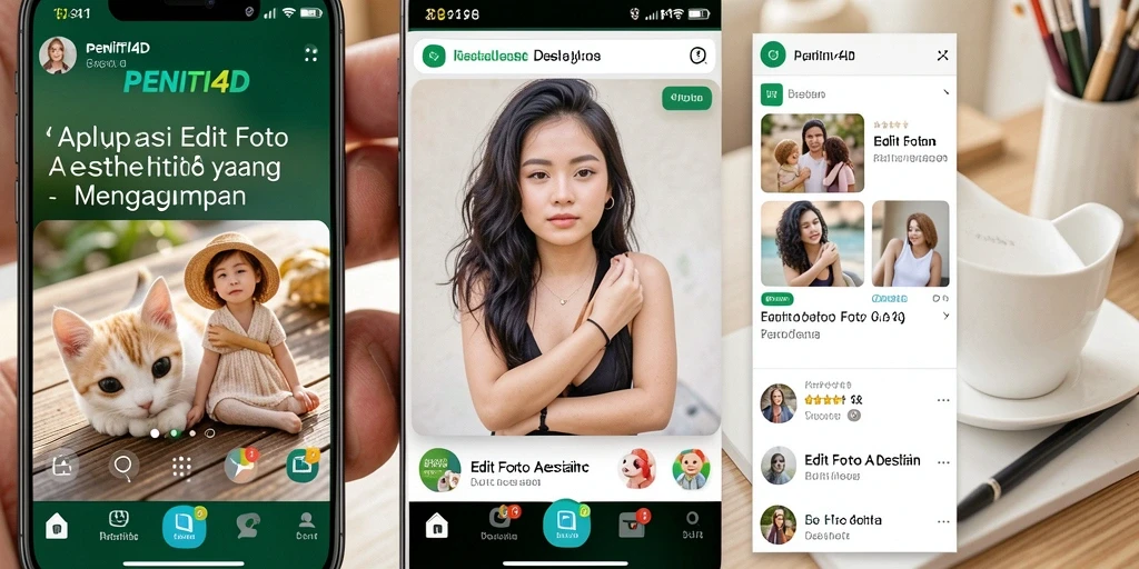 Tampilan antarmuka user-friendly PENITI4D untuk edit foto aesthetic.