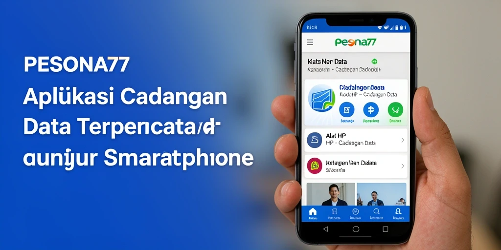 Antarmuka utama aplikasi PESONA77 untuk cadangan data yang mudah digunakan.