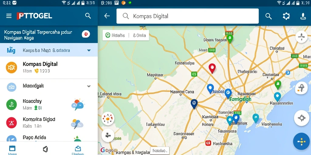 Antarmuka intuitif PTTOGEL memudahkan navigasi dengan kompas digital.
