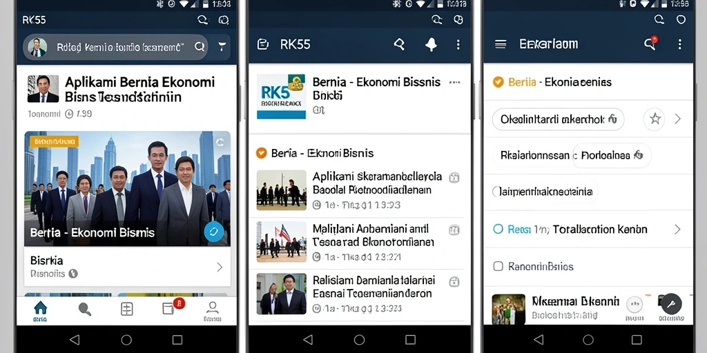 Tampilan antarmuka RK55 dengan informasi ekonomi terbaru.