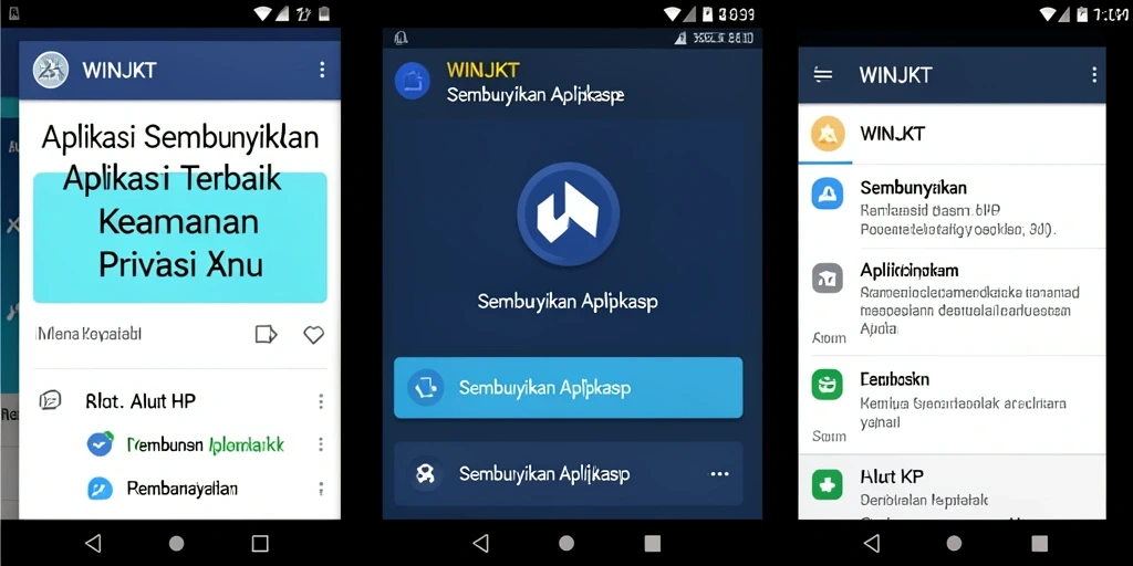 Tampilan antarmuka WINJKT dengan fungsi menyembunyikan aplikasi.
